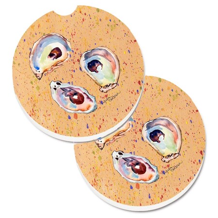 Carolines Treasures Oyster Set of 2 Cup Holder Car Coaster 8466CARC